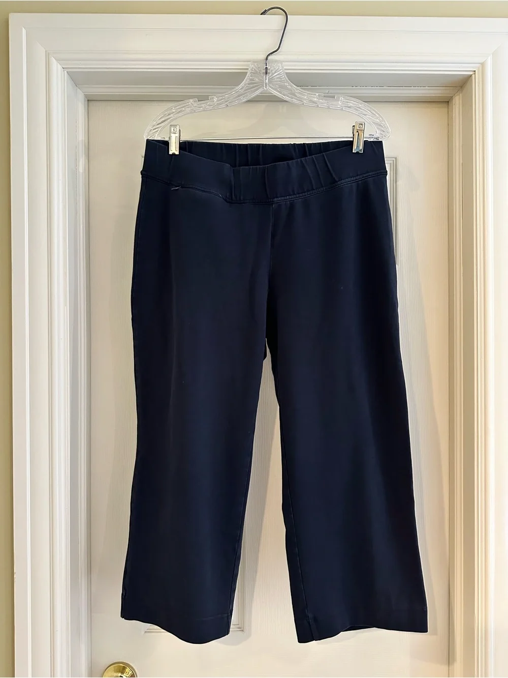 Lands' End Starfish Black Cropped Wide-Leg Pants